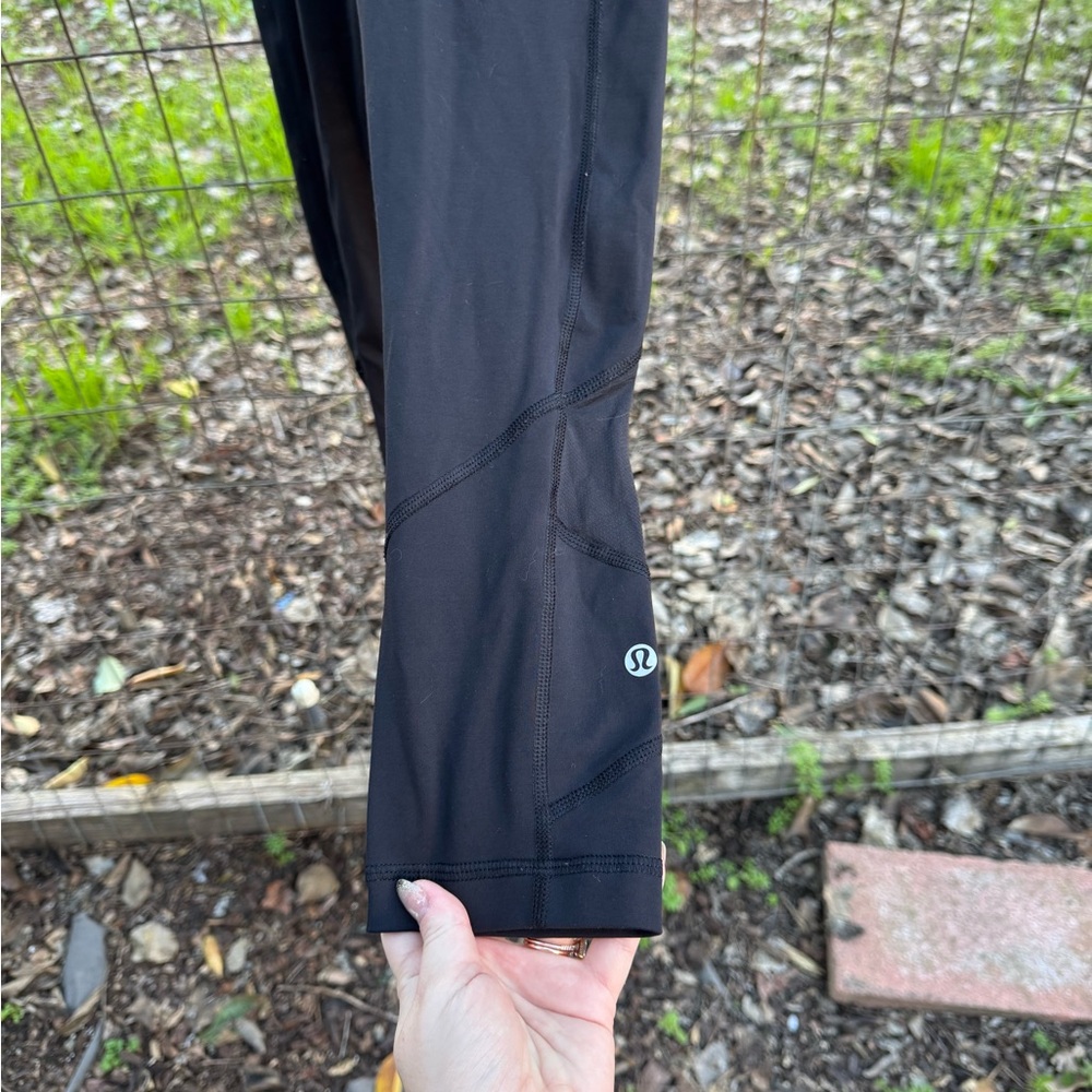 Lululemon Cropped Bottom Mesh Leggings - Picture 2 of 5